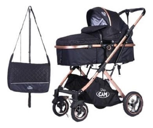 Coche Moises Galaxy Para Bebe Estructura De Aluminio Dorada