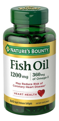 Suplemento em cápsula Nature's Bounty  Fish Oil- ômega 3 Fish Oil- em pote 320 un