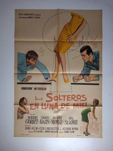 Afiche Cine Antiguo Solteros En Luna De Miel Elsa Lanchester
