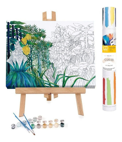 Cuadros Para Pintar Leon Selva Niños Kit Canvas C/ Pinturas