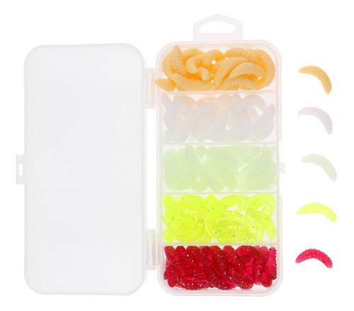 5 X 5x125 Uds Señuelo De Pesca Larva Cebos Suaves 5 Piezas