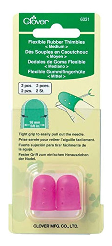 Dedal Mediano De Goma Flexible Clover, Rosa 2