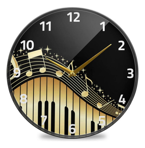 Alaza Notas Musicales Con Teclas De Piano, Reloj De Pared, F