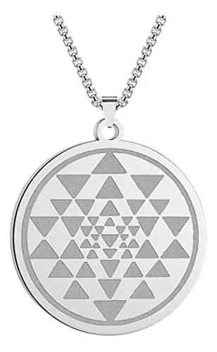 Sri Yantra, sterling silver pendant
