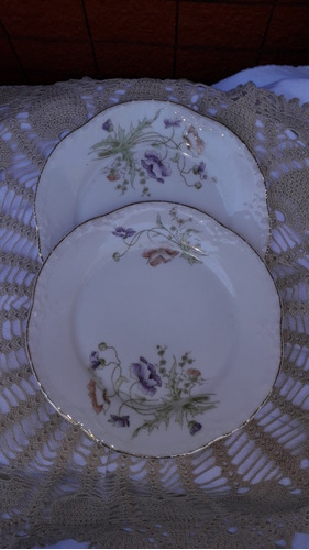 Finos Platos Porcelana Bavaria Isabelinos Llanos Y Hondos 