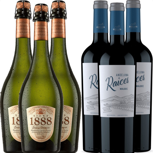 Sidra Saenz Briones 1888 X3 + Vino Andeluna Raices Malbec X3