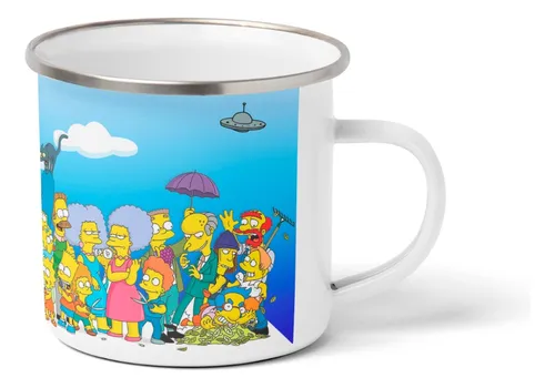 Mug Esmaltada Los Simpson Modelo 9 Metalico Peltre Taza