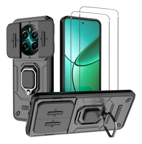 Funda Uso Rudo Cámara Protección Para Realme 12 4g+ Mica Negro Realme 12 4g / Realme 12 Plus