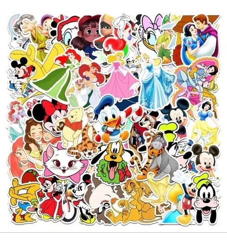 Stickers Disney Mickey Mouse Blancanieves Etc 56 Unidades