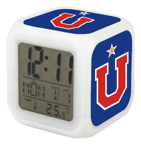 Reloj Despertador Led U De Chile Logo Deportes Grafimax