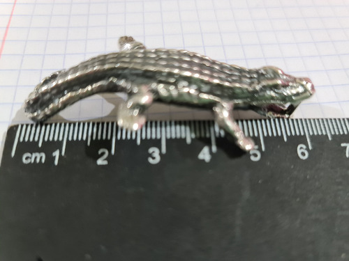 Pulsera Cocodrilo Plata Artesanal S925 Piel Simb Poder Fuerz