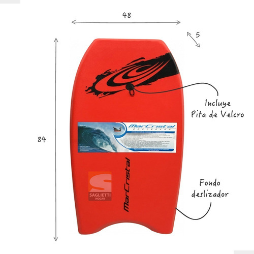 Imagen 5 de 8 de Tabla Barrenar Deslizador Xpe 33' 84 Cm Barrenador Bodysurf