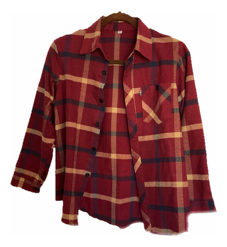 Camisa De Franela Vino A Cuadros. Ropa.