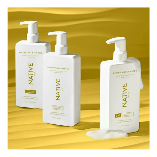 Native Sampoo Curl Care Coconut Milk Y Turmeric 487 Ml
