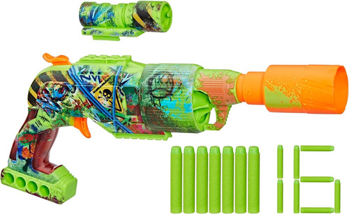 Nerf Zombie Driller Dart Blaster 16 Dardos Elite Verde