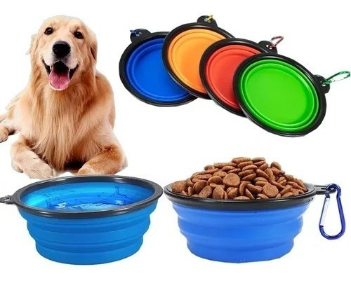 Plato Grande Plegable Para Paseo Perros 