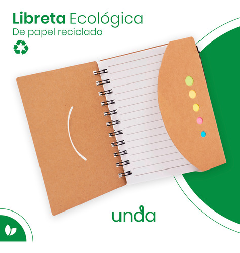 50 Piezas Libreta Ecologica Con Notas Adheribles Y Pluma