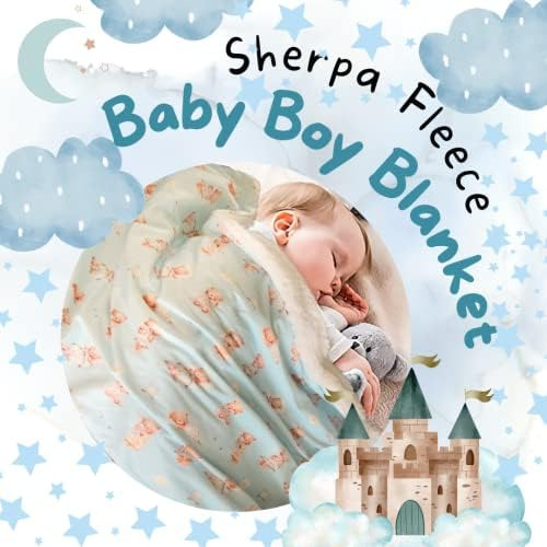 Manta De Bebé Mitchell, Manta De Forro Polar Sherpa Reversib