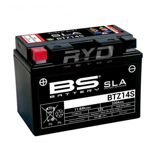 Batería Btz14s Ytz14s Honda Vt 750 Shadow Bs Battery Ryd