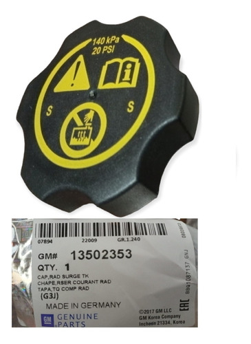 Tapa Deposito Refrigerante Chevrolet Cruze Original Gm