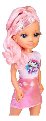 Muñeca Nancy Shine Cabello De Colores 45cm