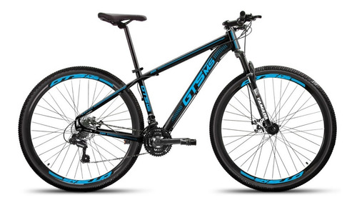 Bicicleta Aro 29 Gts Pro M5 Techs 24v À Disco Hidráulico Cor Preto/azul Tamanho Do Quadro 17