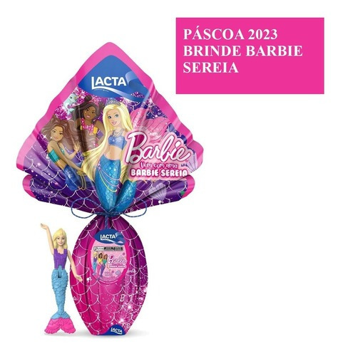 Ovo De Páscoa Ao Leite Barbie Lacta 166g Vem Com Sereia Com