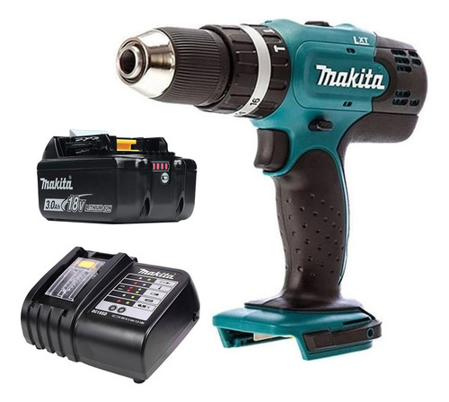 Parafusadeira Furadeira Impacto Dhp453z Makita Com Bateria Cor Azul-turquesa 110v/220v