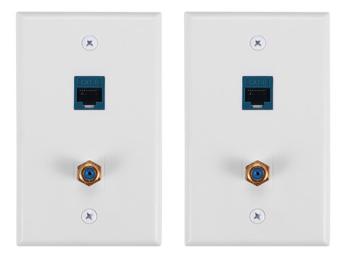 2 Paquetes De Tomas De Pared Coaxiales Ethernet Con 1 Keysto