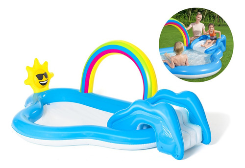 Playcenter Arcoiris Pileta Inflable Sol Tobogan Bestway