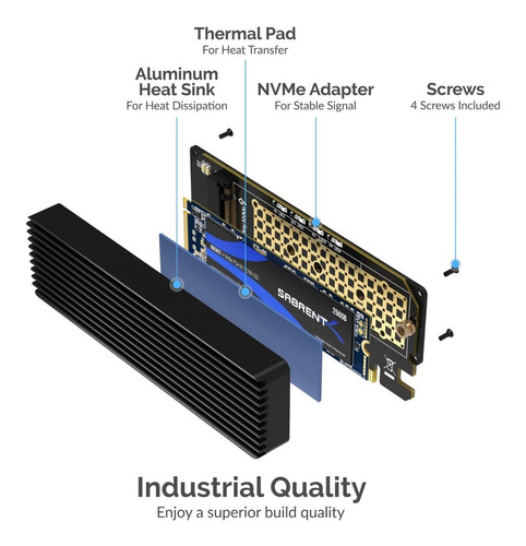 Imagen 3 de 3 de Adaptador Tarjeta Ssd Nvme M.2 A Pcie Sabrent Disipador