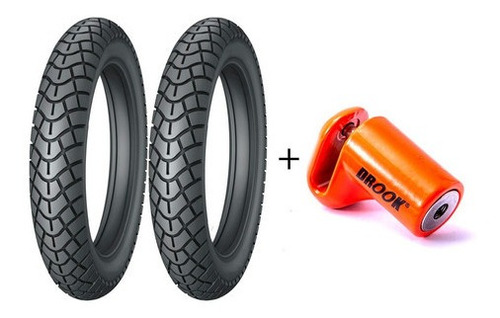 Kit Neumaticos Drook 2.50-17 + 2.75-17 + Candado P/disco 74d