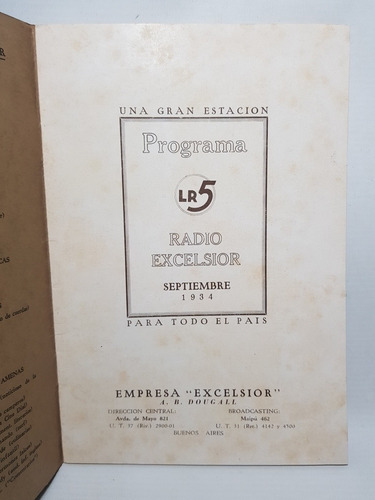 Imagen 7 de 10 de Antiguos Programas Radio Excelsior 1934 Lote X 3 Mag 58627