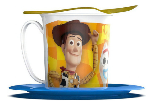 Taza Con Plato Y Cuchara De Toy Story Color Azul