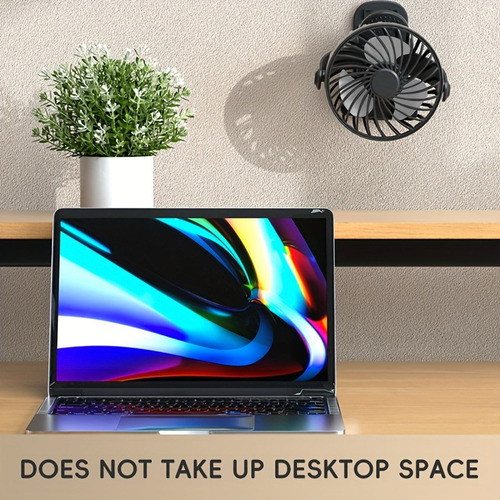 L Ventilador Con Clip De 360° Portátil De 3 Velocidades,