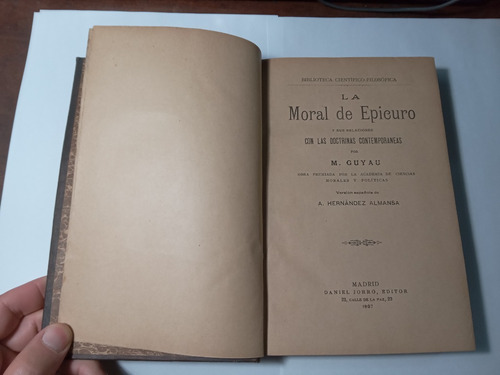 Libro La Moral De Epicuro 