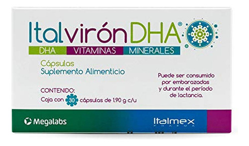Italvirón Dha, Vitaminas Y Minerales, Suplemento Alimenticio Sabor Sin Sabor