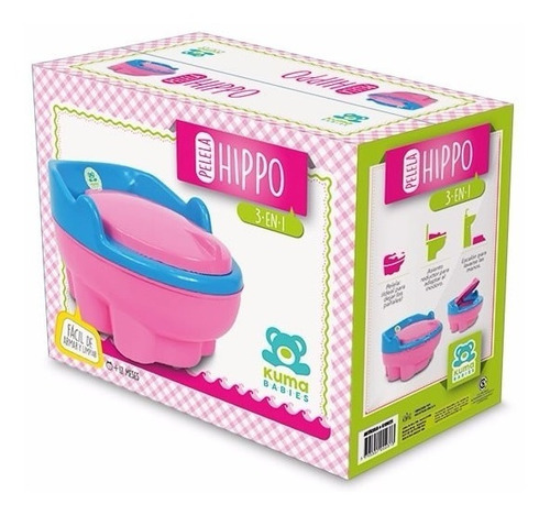 Pelela Hippo Infantil 3 En 1 Adaptador Y Escalon Kuma