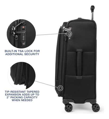 Equipaje Travelpro Crew Classic, Ligero, 25 Pulgadas, Negro