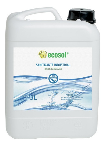 Imagen 1 de 1 de Sanitizante Industrial 5l, Biodegradable, Ecosol