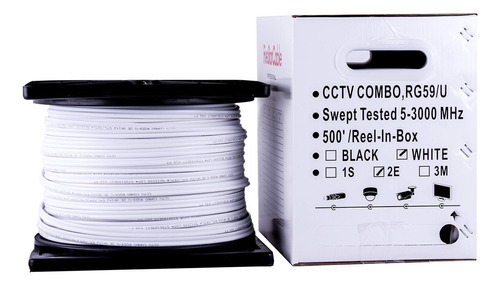 Five Star Cable Coaxial Combinado De Cctv Siamés Rg59 De 500