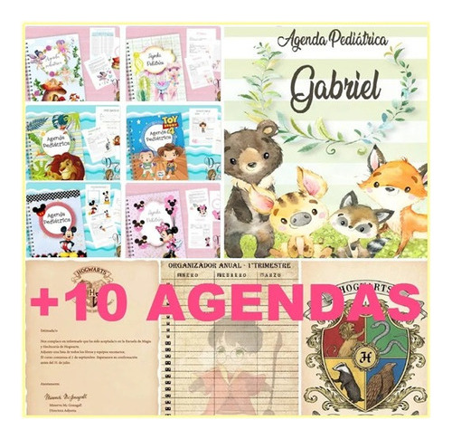 Agenda Pediátrica Kit Imprimible Editable Minnie Mickey