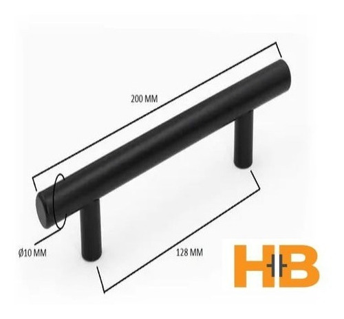 Imagen 12 de 12 de Manija Barral Cajón Mueble Negra 64 Mm.