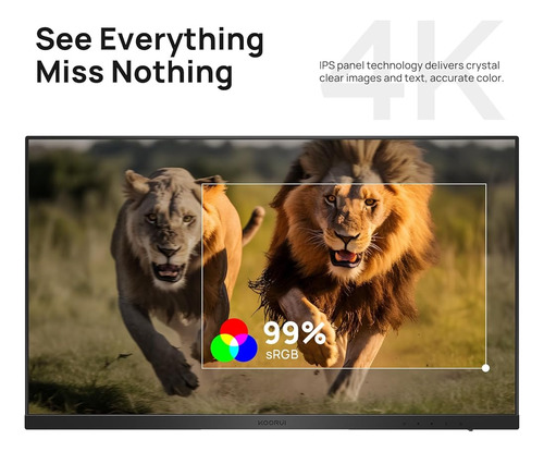 Monitor Koorui 27 4k Uhd Ips Hdr10, Vesa, 90% Dci-p3
