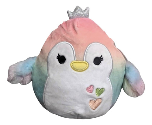Peluche Squishmallows Pingüino Arcoiris San Valentín 20 Cm