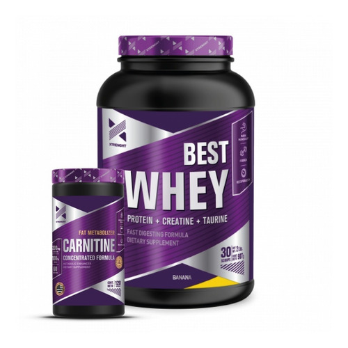 Imagen 1 de 10 de Combo Best Whey Protein Xtrenght + L- Carnitine