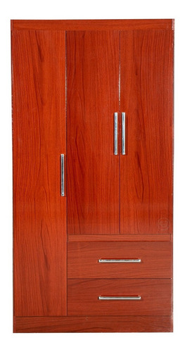 Ropero Placard Infantil Máximo 3 Puertas Rosa Y Blanco Color Caoba