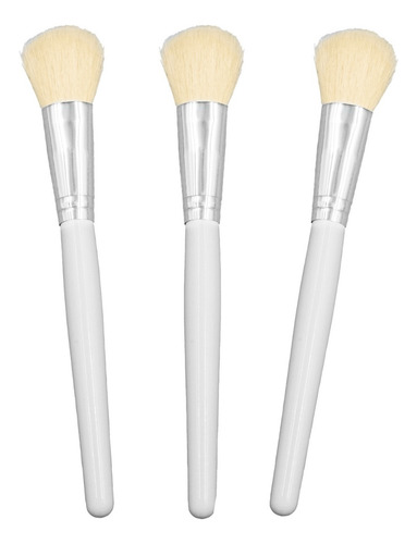 Brocha Facial Oval Cerda Natural 3 Pzas. Tipo De Piel Todo Tipo De Piel