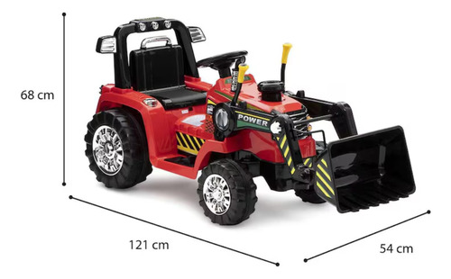 Montable Eléctrico Excavadora Con Luces 6v