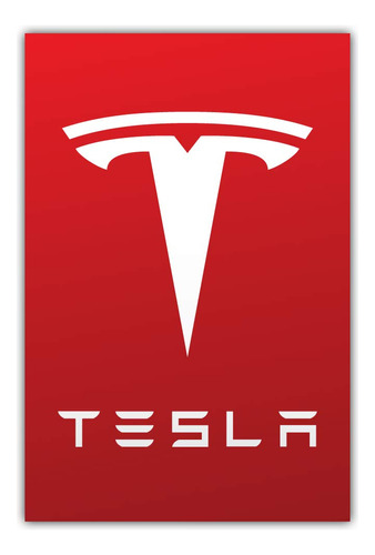 Adhesivo Para Parachoque Coche Diseño Logotipo Tesla Rojo In